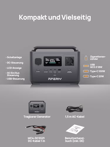 AFERIY Nomad400 P040: kompakte Powerstation mit 400 W und 256 Wh - 7