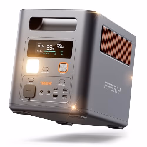 AFERIY Nomad1800 Pro P180 Pro: 1800-W-Powerstation, erweiterbar auf 5120 Wh